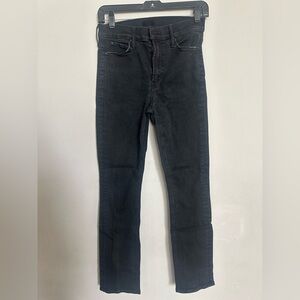 MOTHER The Mid Rise Dazzler Ankle Jeans in Not Guilty Black - Size 27
